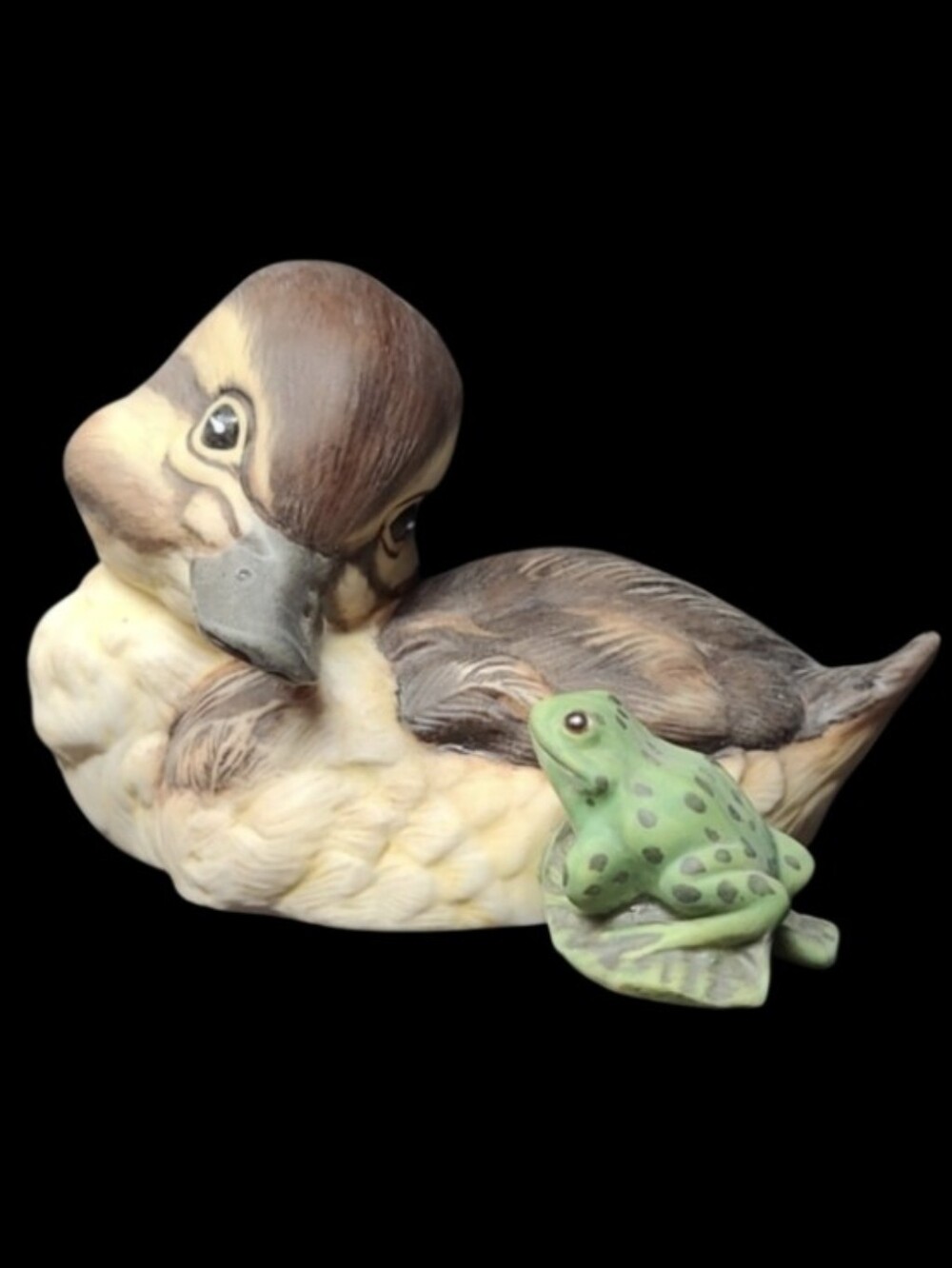 1985 THE FRANKLIN MINT: AHOY! DUCK AND FROG FIGURINE